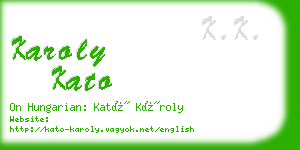 karoly kato business card